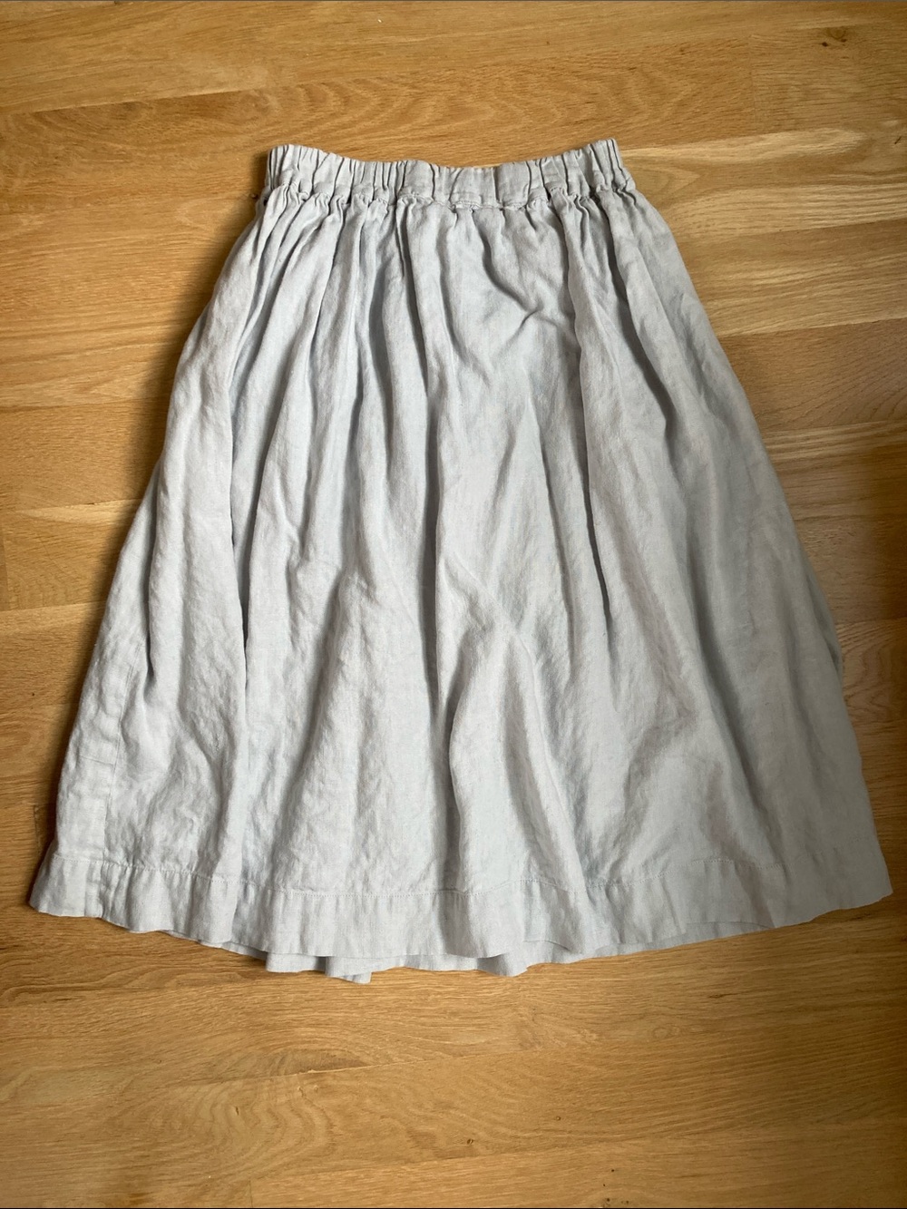 notPERFECTLINEN Gathered Linen CITY flat front linen skirt - S - Picture 2 of 6